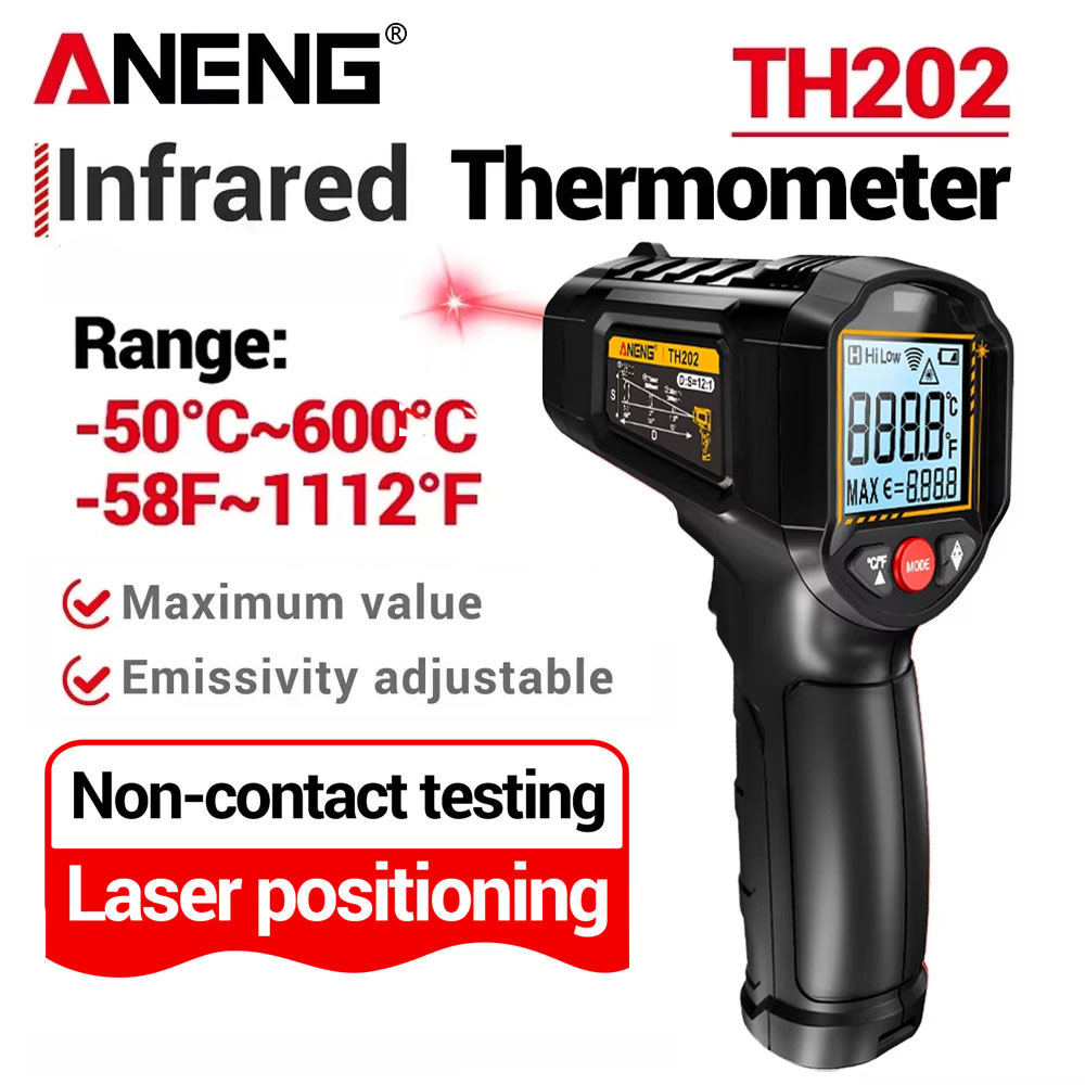 Industrial Laser Blaster - ANENG Infrared Thermometer Non-contact -50~600℃ Digital