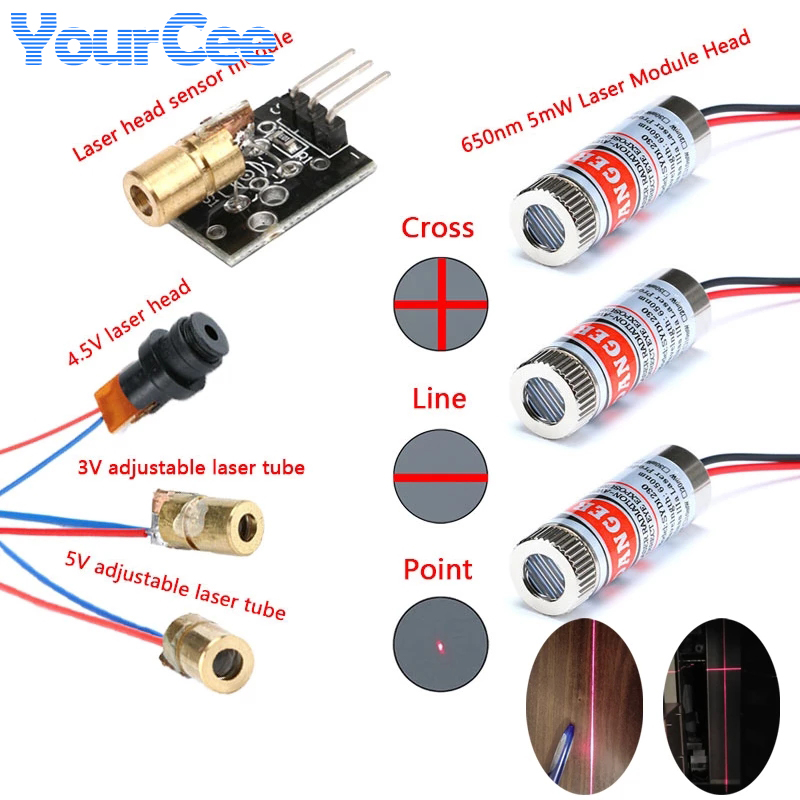 2pcs 650nm 5mW Red Point/Line/ - огляд і ціна Industrial Laser Diode
