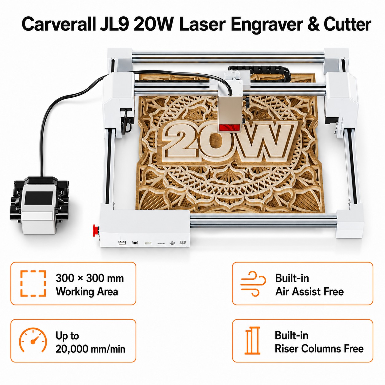 Carverall JL9 20W Laser Engrav - огляд і ціна Industrial Laser Cutting Machine