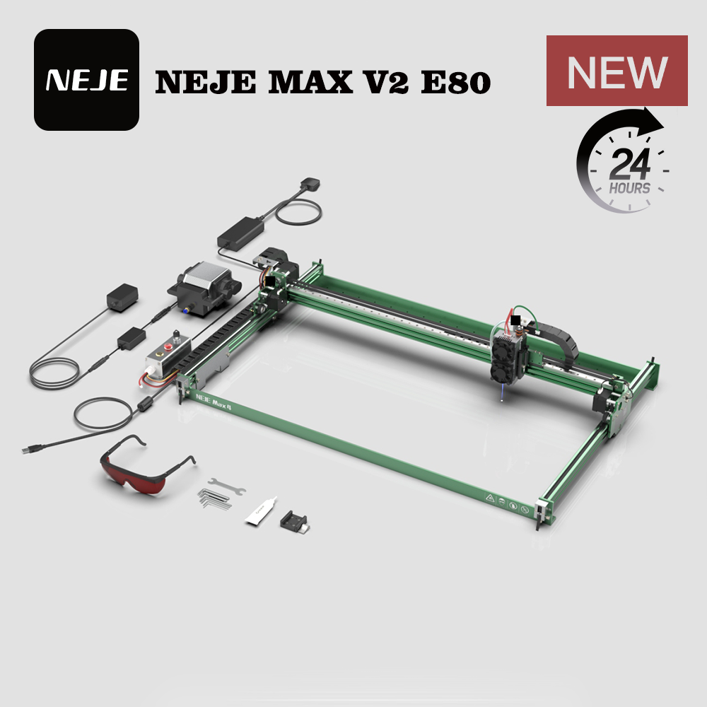 NEJE MAX V2 E80 80W 455nm Lase - огляд і ціна Industrial Laser Engraver For Metal